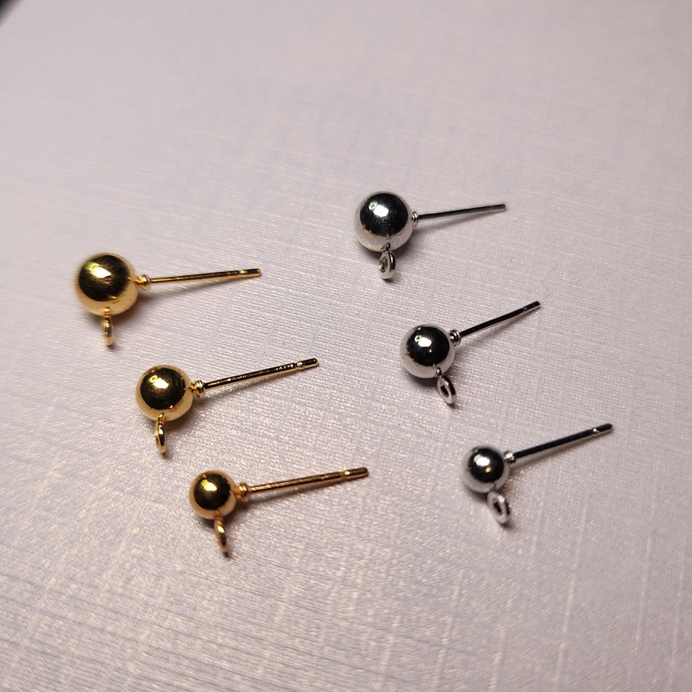 6 Pairs Stud Push Back Connector Earrings For Jewelry Making